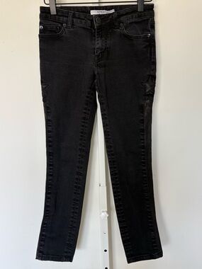 Givenchy Paris Black Star Detail Skinny Jeans Leather Trim EU 34 XS